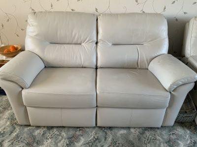 White Leather Sofa, Started White