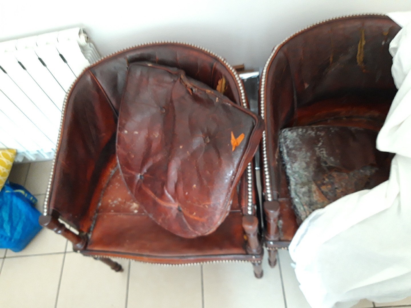 Leather Chairs - Before - White 