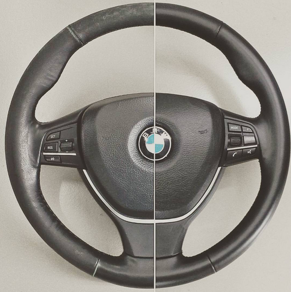Half Restored Leather Steering Wheel