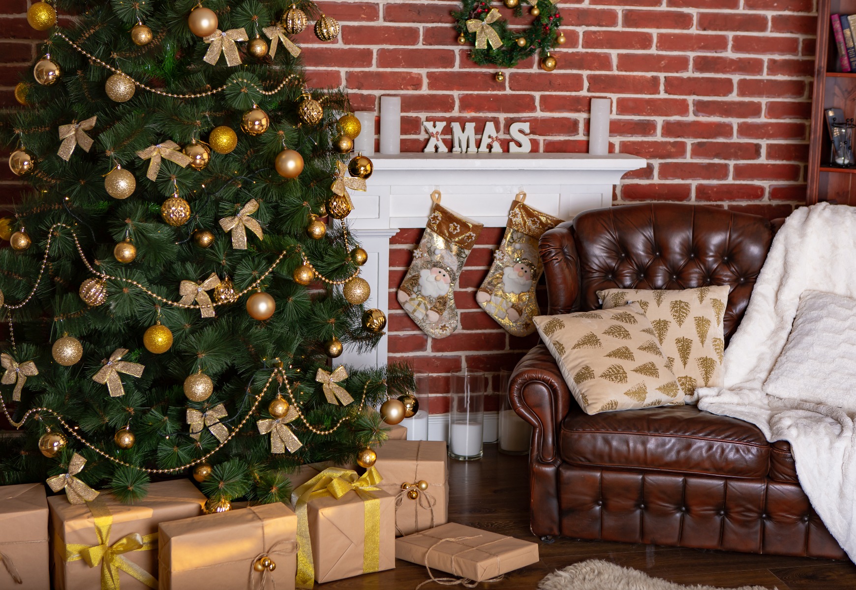 Presents prepared under Christmas tree