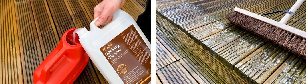 The Decking Cleaner prepares decking prior to treatment